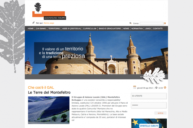 Sito web - Montefeltro Sviluppo